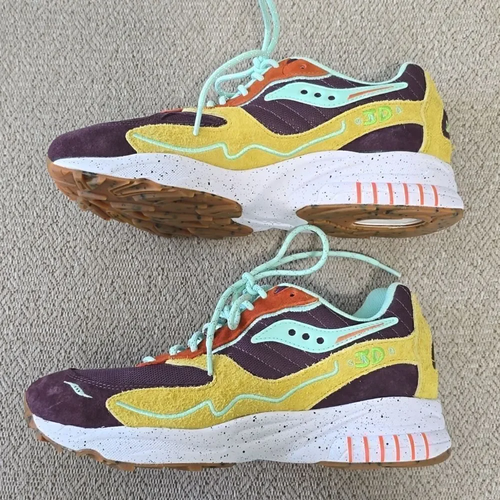 Saucony 3D Grid Hurricane Trailian Colorful Unisex Sneaker Shoes-Size 9.5